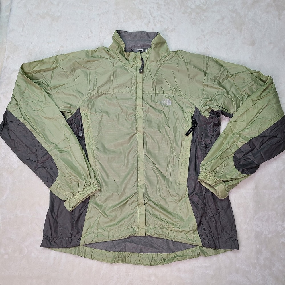 North Face Green Full Zip Packable Lined Windbreaker Jacket Womens Small